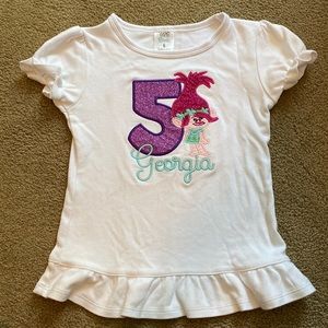 Trolls 5th Birthday Georgia ruffle shirt